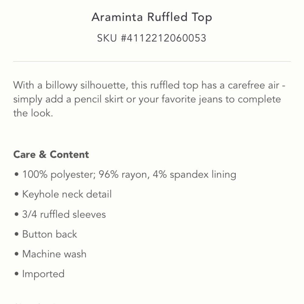 Araminta Ruffle Top by Dolan - Picture 11 of 11